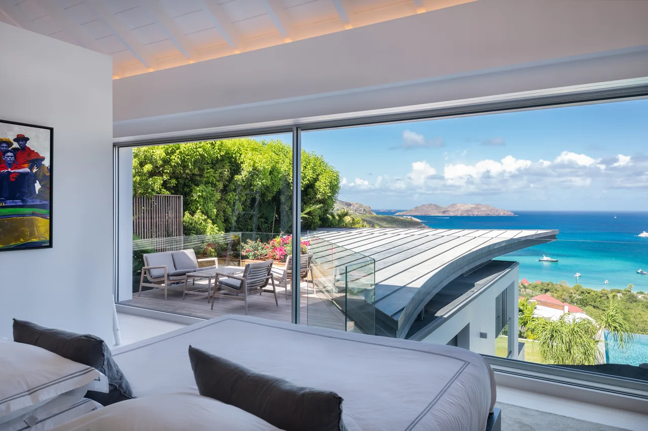 Bedroom 1 — the bay from the bed